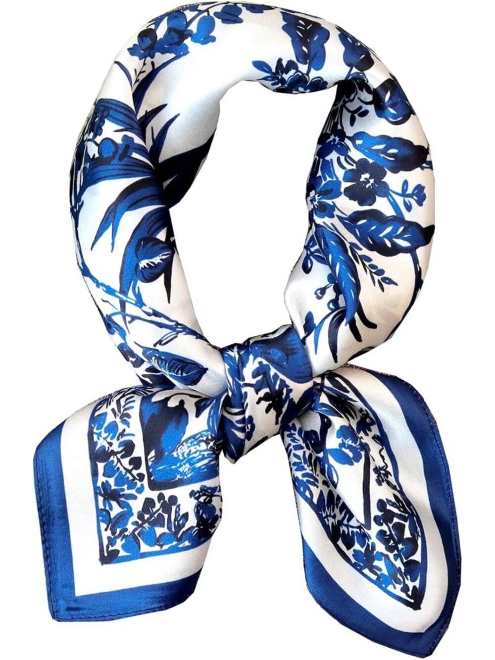 100% Pure Mulberry Silk Square Scarf - 27''x27'' Luxury Hair Neckerchief for